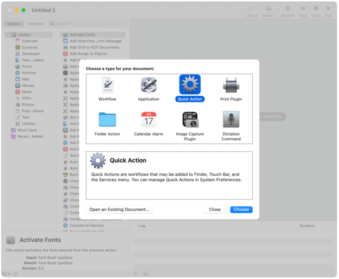 Como usar fluxos de trabalho de ação rápida no macOS Big Sur