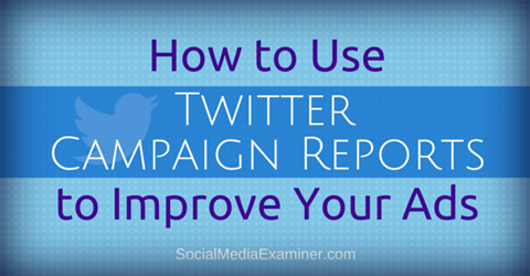 usar relatórios de campanha de anúncios do Twitter