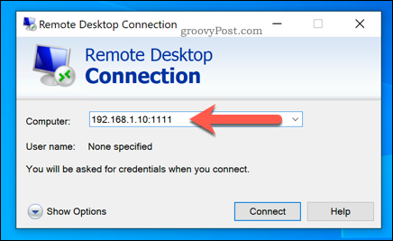 Estabelecendo uma conexão de Área de Trabalho Remota do Windows usando uma porta RDP personalizada