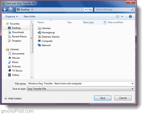 Ferramenta de transferência fácil do Windows 7 - Guia rápido