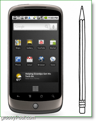 O Google Nexus One tem a altura / espessura de um lápis