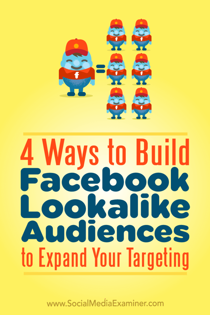 4 maneiras de construir públicos semelhantes ao Facebook para expandir sua segmentação, por Charlie Lawrance no examinador de mídia social.