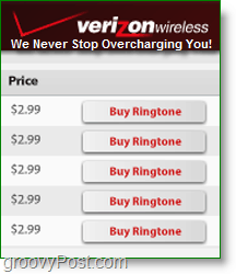Faça seus próprios toques - A Verizon cobra US $ 3 cada! Não Groovy