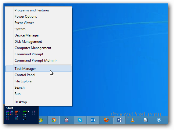 Menu de usuário avançado do Windows 8