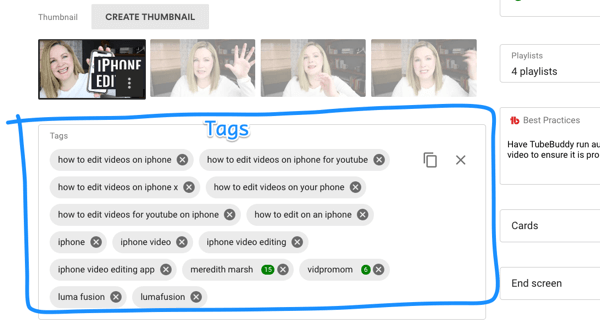 Como usar uma série de vídeos para expandir seu canal do YouTube, tags de exemplo para adicionar a um vídeo do YouTube