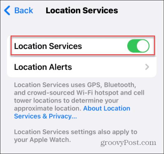 Serviços de localização do iPhone