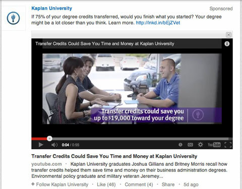 atualização de vídeo da Kaplan University