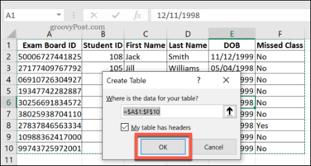 Criando uma tabela padrão no Excel
