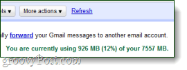 você está usando x quantidade de espaço no gmail