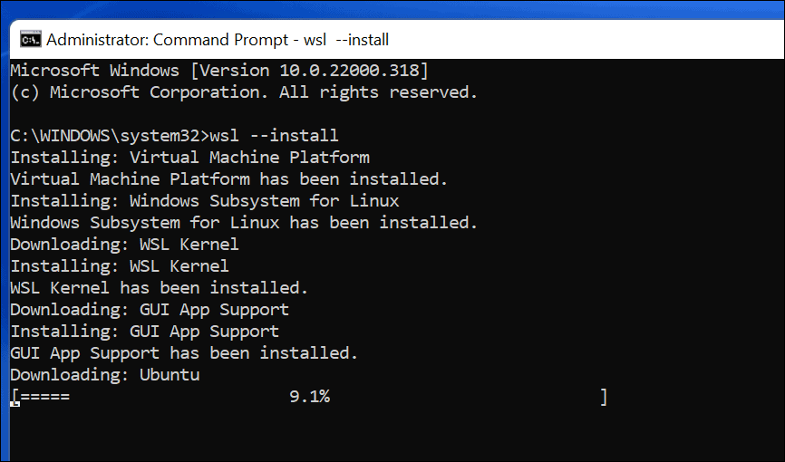 Instalação de WSL e Ubuntu