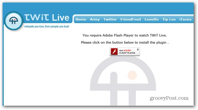 Site em Flash não aprovado
