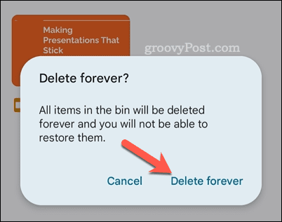Excluindo arquivos do Google Drive para sempre
