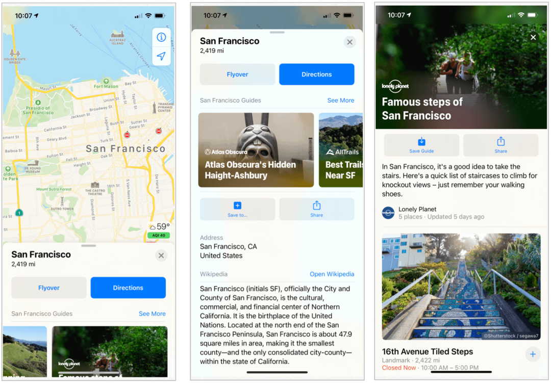 Como a Apple mudou o Maps no iOS 14, macOS Big Sur