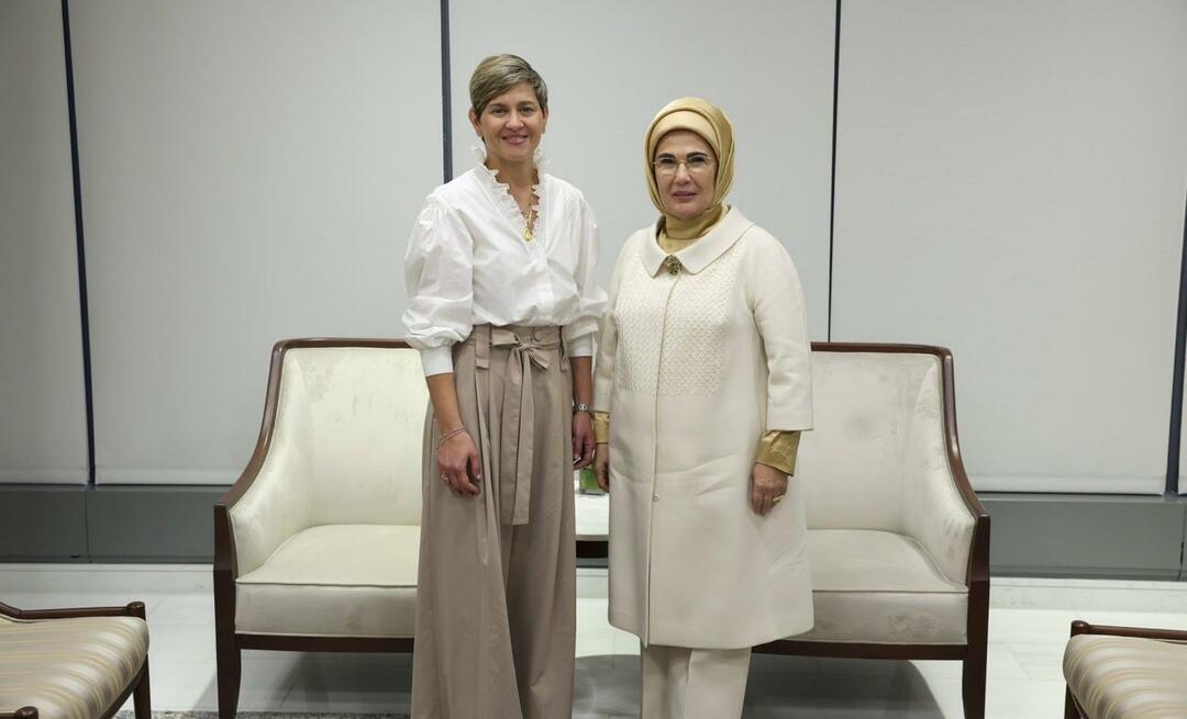 A primeira-dama Erdoğan encontrou-se com a esposa do presidente da Colômbia!