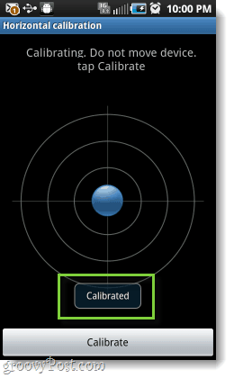tela de calibração android concluída