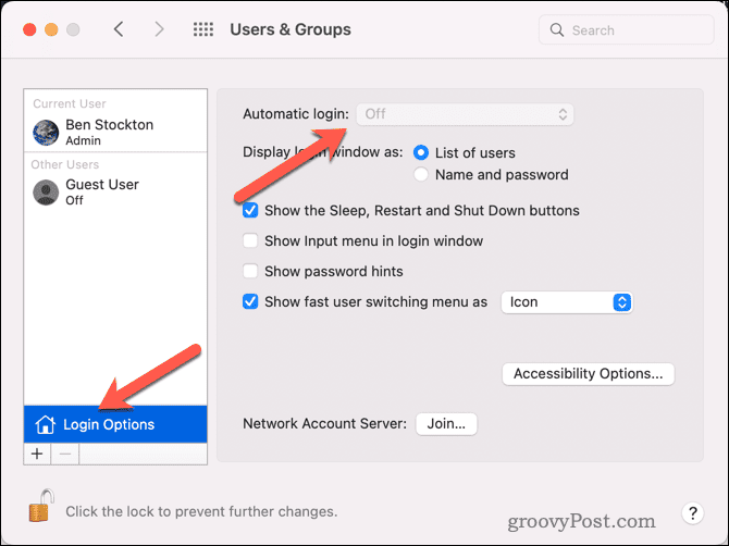 Permitir login automático no Mac