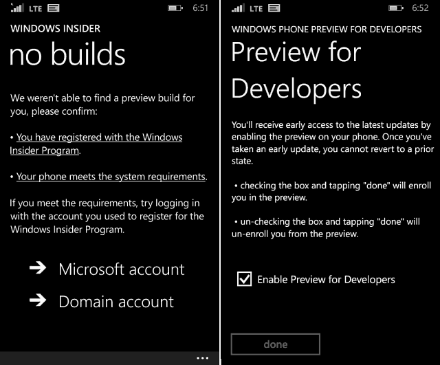 Visualização do Windows Phone 10 para suportar dispositivos de 512 MB