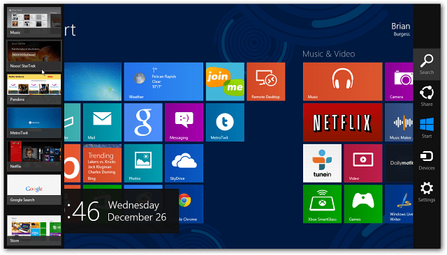 Desativar cantos quentes do Windows 8 na exibição de barra e alternador de botões