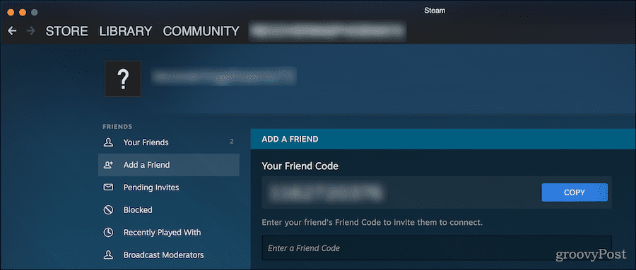 Como encontrar o código de amigo no Steam