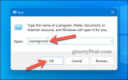 Abra o lusrmgr no Windows 11