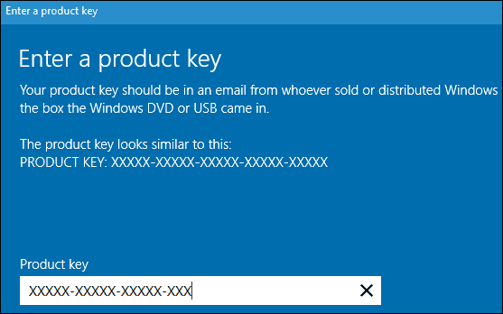 Alterar chave do produto Windows 10