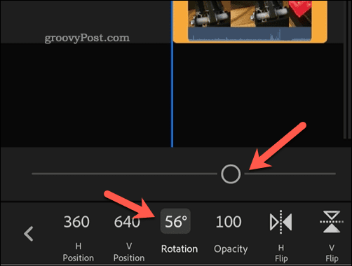 Alterando a rotação de vídeo no Adobe Premiere Rush