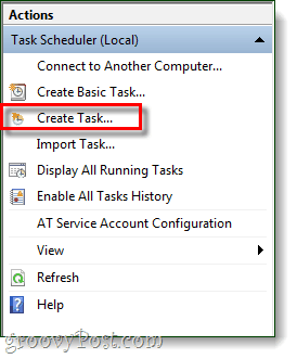 Criar uma tarefa do Windows 7