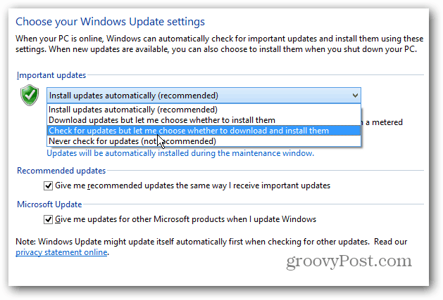 Tornar o Windows 8 exibir uma notificação da área de trabalho para atualizações