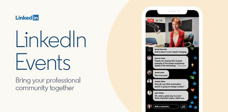 Nova ferramenta de eventos virtuais do LinkedIn que permite às pessoas criar e transmitir eventos de vídeo por meio de sua plataforma.