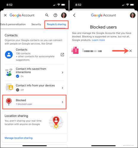 Desbloquear um usuário no Google Drive no celular