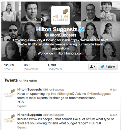 hilton sugere no twitter