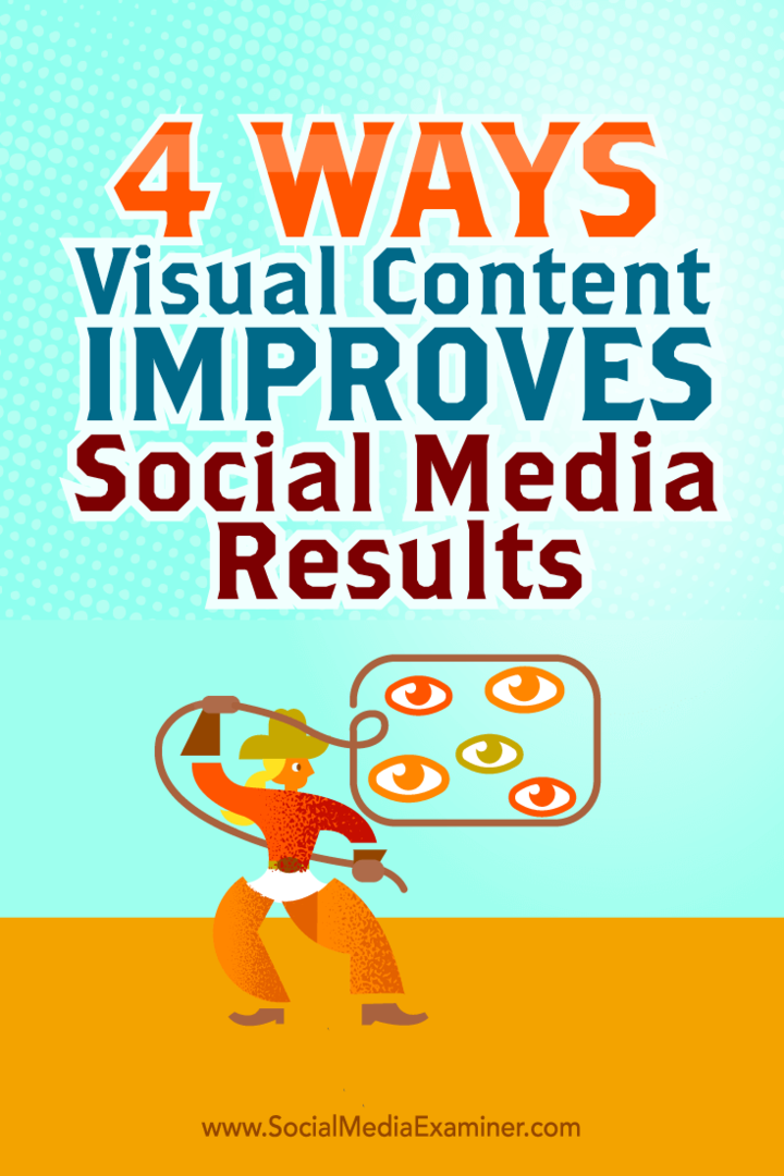 Dicas sobre quatro maneiras de melhorar seus resultados de mídia social com conteúdo visual.