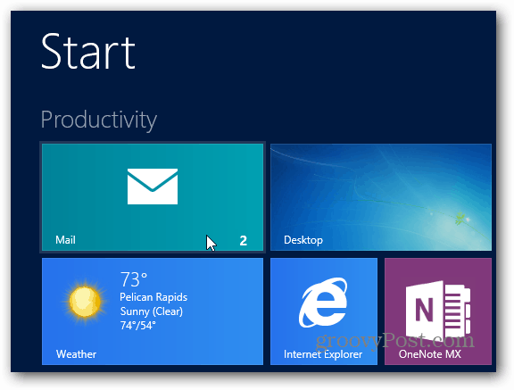 Aplicativo de email do Windows 8