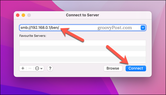 Conecte-se a um servidor em um Mac