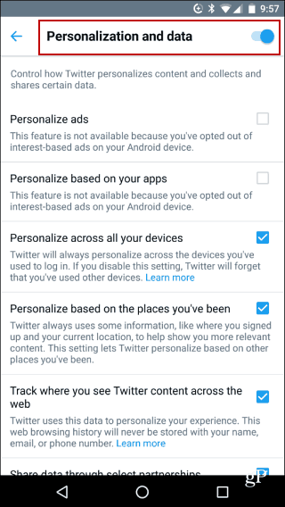 Twitter Privacidade Móvel