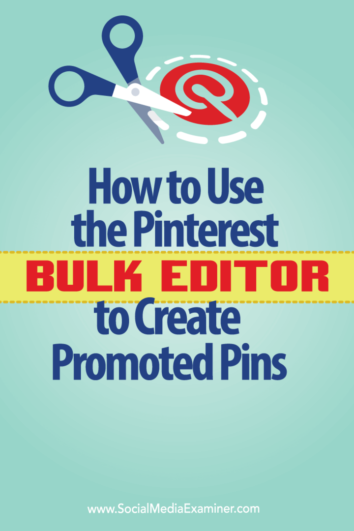 Como usar o editor em massa do Pinterest para criar pins promovidos: examinador de mídia social
