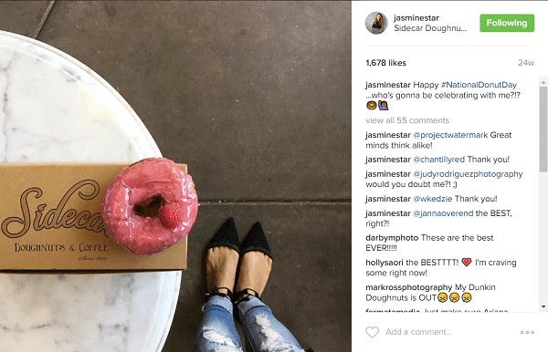 Jasmine Star descobriu o amor de seus fãs ao postar donuts no Instagram.