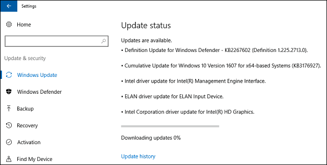 atualização do Windows