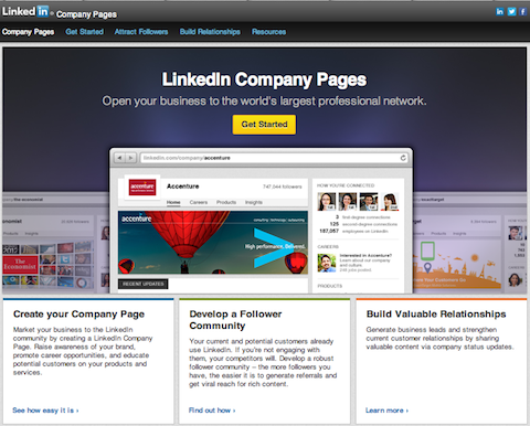 LinkedIn site da página da empresa