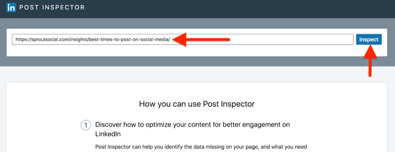 passo a passo passo a passo sobre como limpar o cache usando o LinkedIn Post Inspector