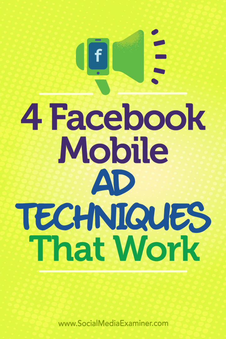 4 Técnicas de anúncios para celular do Facebook que funcionam por Stefan Des no examinador de mídia social.