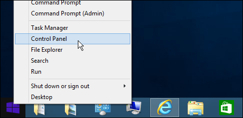 Painel de controle do Windows 8