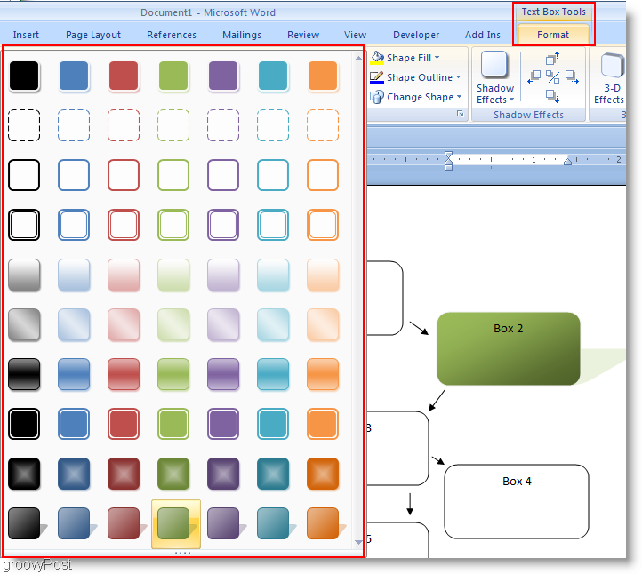 Formas de formato do Microsoft Word 2007