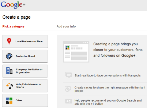 Páginas do Google+ - Crie uma página