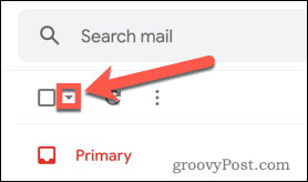 Botão Gmail Selecionar todas as opções extras