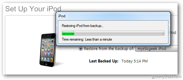 Restaurando o iPod
