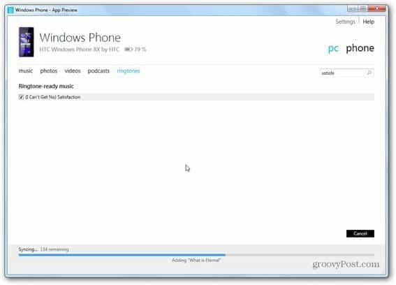 Windows Phone 8 Windows Phone App sincronizar conteúdo Toques