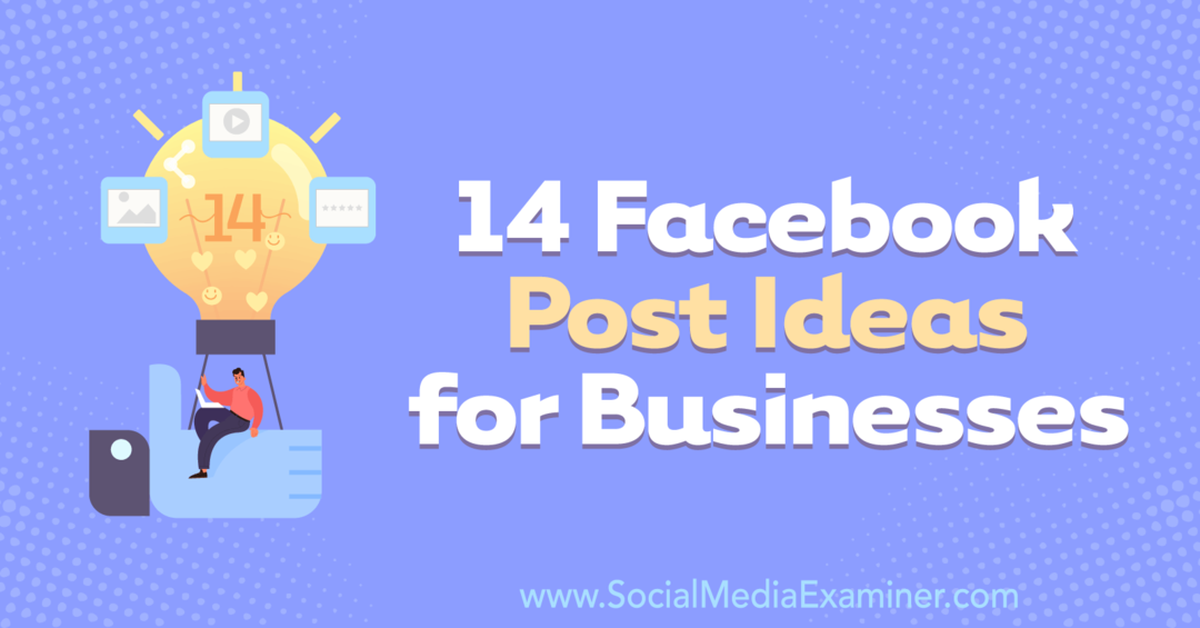 14 ideias de postagem no Facebook para empresas: examinador de mídia social