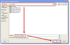 Como criar arquivos PST usando o Outlook 2003 ou o Outlook 2007