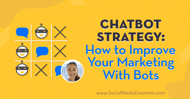 Estratégia de chatbot: como melhorar seu marketing com bots, apresentando ideias de Natasha Takahashi no podcast de marketing de mídia social.